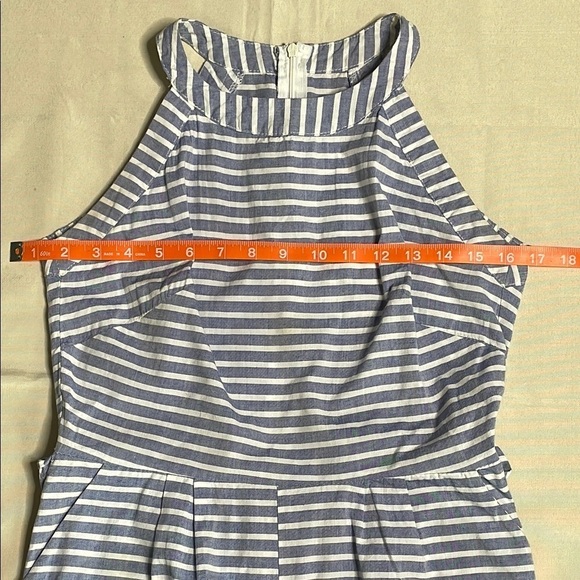 CBR Striped Halter Jumpsuit in Blue and White with waist tie - Picture 10 of 12